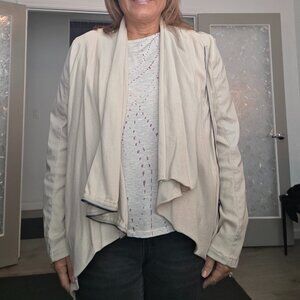 Leather-like and material jacket - size large